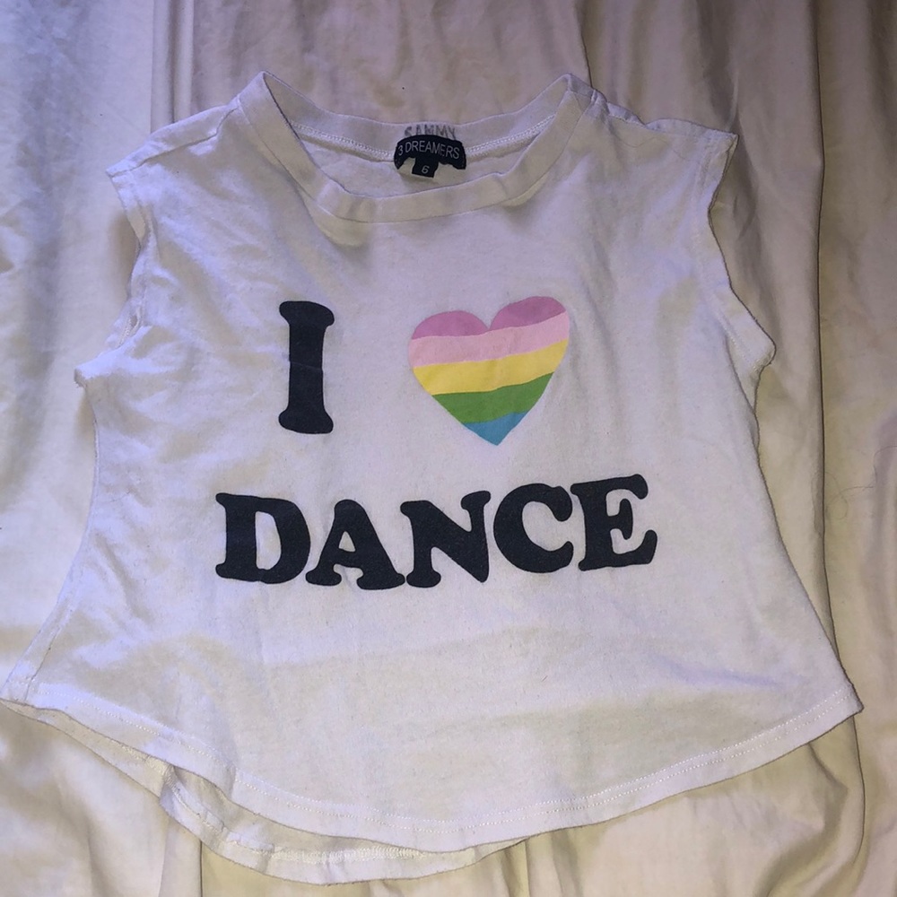 I ❤️ Dance White t-shirt 3 Dreamers Size 6